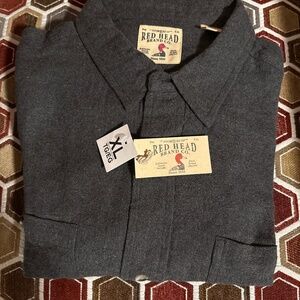 Red Head Flannel Shirt, Charcoal Gray